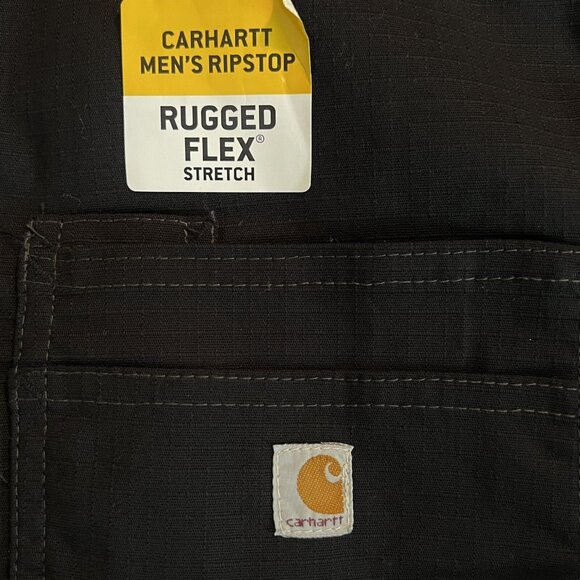 NWT Carhartt Men's Ripstop Rugged Flex Stretch Black Scrub Top Size Small - Picture 8 of 11